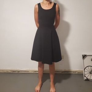 Simple black hourglass dress